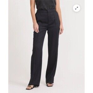 NWT Grana Size Large Black Tencel Side Slit Pants